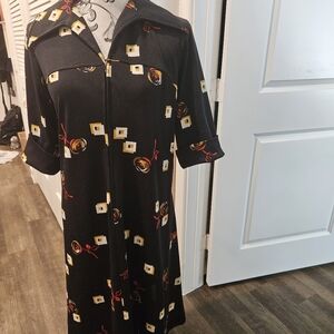 Blue/Black Print Knit Dress